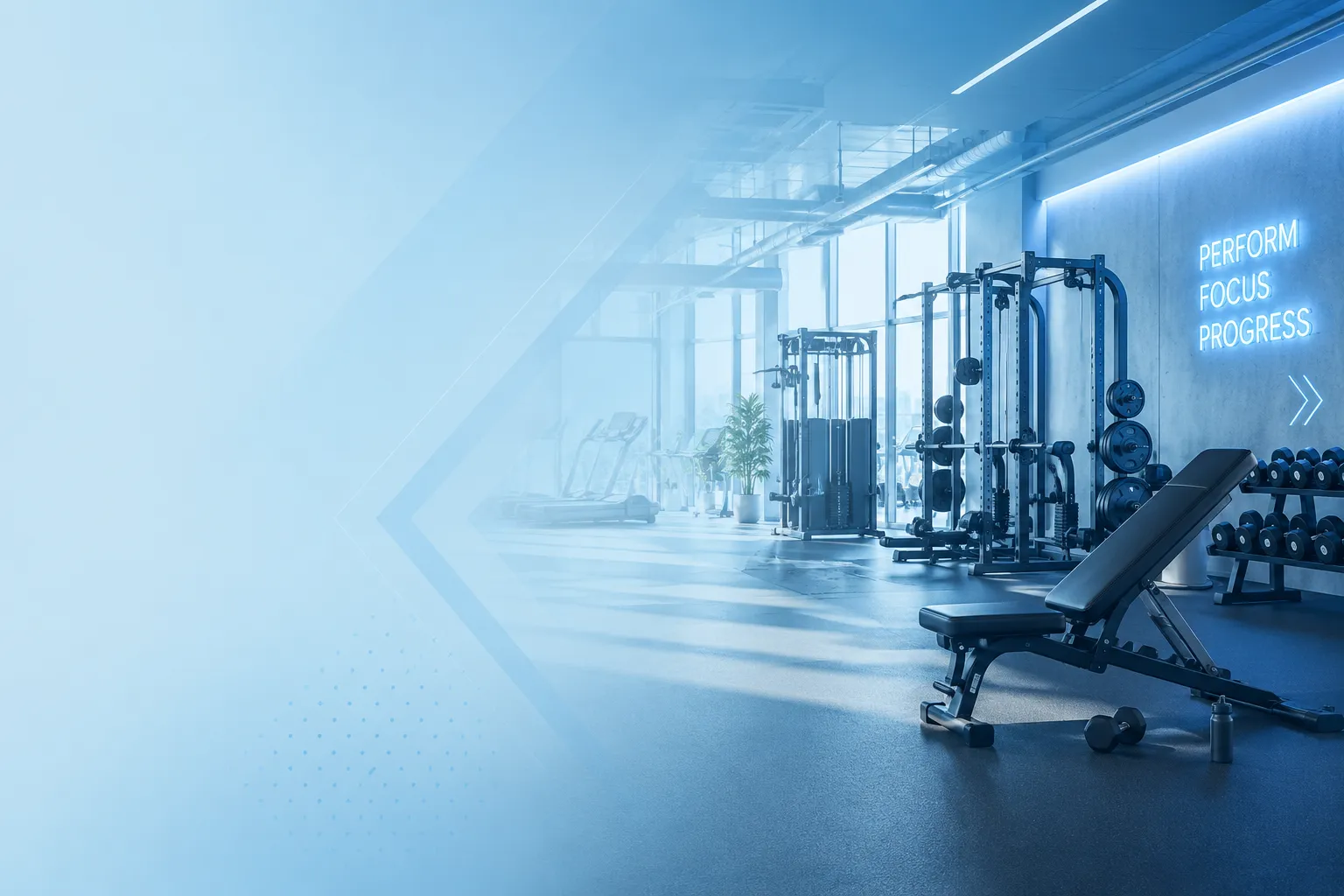 Industrial gym with barbell, kettlebells, and rings